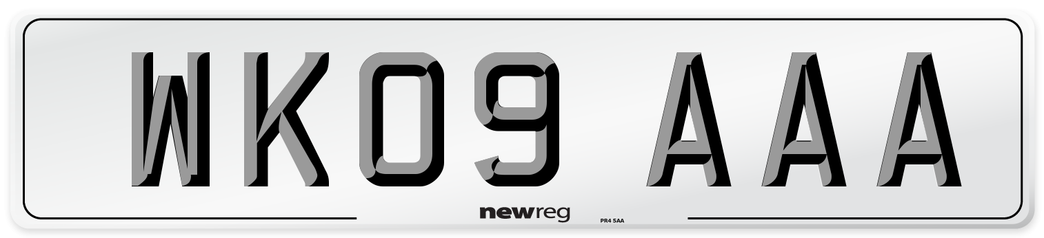 WK09 AAA Number Plate from New Reg